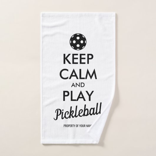 Blijf kalm speel pickleball grappige handdoek cade (Handdoek)