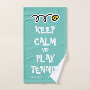 Blijf kalm speel tennis sport handdoek voor speler