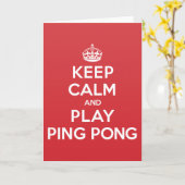 Blijf kalm spelen Ping Pong Groet Opmerking Kaart (Gele Bloem)
