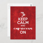 Blijf kalm Steenbok op verjaardagshoroscoop Briefkaart (Voorkant / Achterkant)