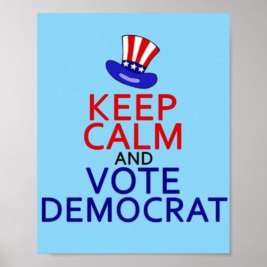 Blijf kalm Stem Democraat Grappig 2024 Verkiezinge Poster (Voorkant)