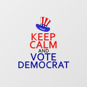 Blijf kalm Stem Democraat Grappig 2024 Verkiezinge Raamsticker (Vel)