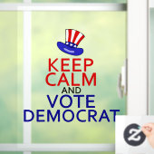 Blijf kalm Stem Democraat Grappig 2024 Verkiezinge Raamsticker (Huis)