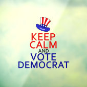 Blijf kalm Stem Democraat Grappig 2024 Verkiezinge Raamsticker (Vel 3)