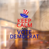 Blijf kalm Stem Democraat Grappig 2024 Verkiezinge Raamsticker (Vel 2)