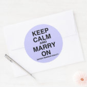BLIJF KALM, STEUN HET HUWELIJK RONDE STICKER (Envelop)