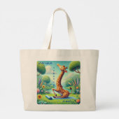 Blijf kalm Stretch It Out - Giraffe Yoga Design Grote Tote Bag (Achterkant)