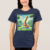 Blijf kalm Stretch It Out - Giraffe Yoga Design Tri-Blend Shirt (Voorkant)