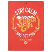 Blijf kalm Supergirl. Klembord (Achterkant)