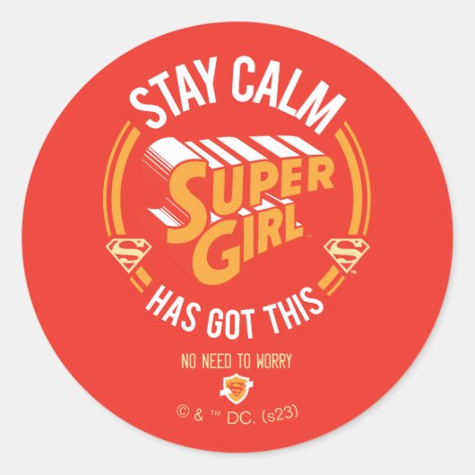 Blijf kalm Supergirl. Ronde Sticker (Voorkant)