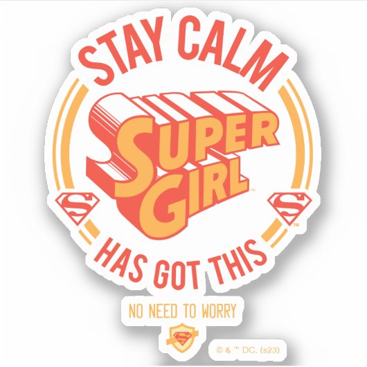Blijf kalm Supergirl. Sticker (Voorkant)