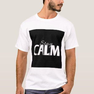 Blijf Kalm tekst gedrukt T-shirt