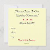 Blijf KALM Trouwreceptie Uitnodiging (Rood) (Achterkant)