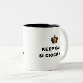 Blijf Kalm Tweekleurige Koffiemok (Voorkant rechts)
