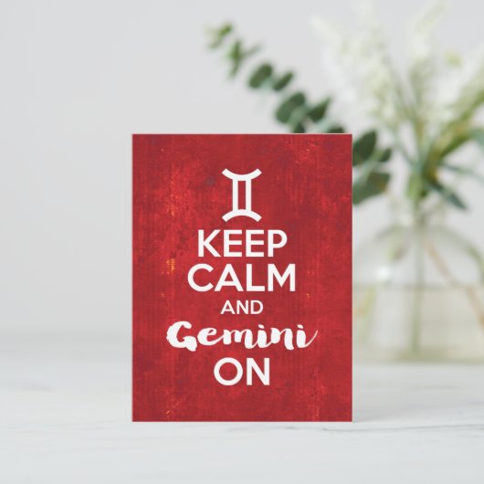 Blijf kalm Tweelingen op verjaardag Astrologie Briefkaart (Staand voorkant)