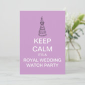 Blijf Kalm Uitnodiging Royal Wedding Kijkfeest (Staand voorkant)