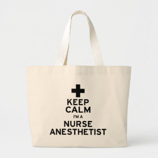 Blijf kalm verpleegkundige anesthesist grote tote bag