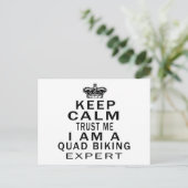 Blijf kalm, vertrouw me dat ik een QUAD BIKING-exp Briefkaart (Staand voorkant)