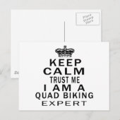 Blijf kalm, vertrouw me dat ik een QUAD BIKING-exp Briefkaart (Voorkant / Achterkant)