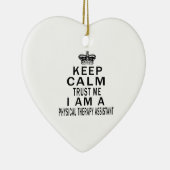 Blijf kalm vertrouwen me ik ben een fysieke therap keramisch ornament (Rechts)