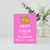 Blijf kalm Vier Wills Kate Briefkaart (Roze) (Staand voorkant)