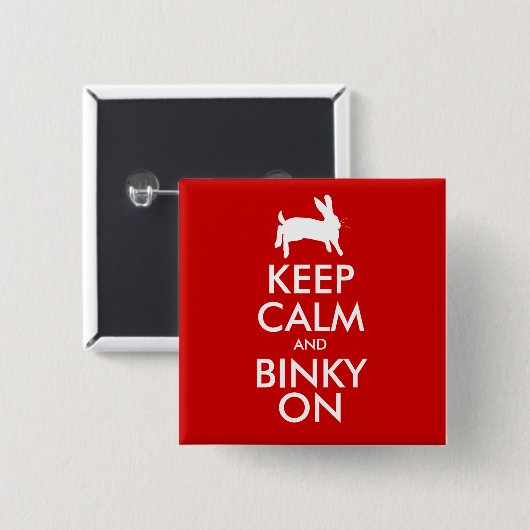 BLIJF KALM VIERKANTE BUTTON 5,1 CM (Voorkant /achterkant)