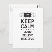 Blijf kalm - vraag, geloof, ontvang Briefkaart (Voorkant / Achterkant)