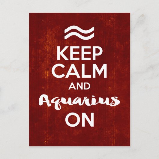 Blijf kalm Waterman op verjaardag Astrologie Briefkaart (Voorkant)