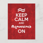 Blijf kalm Waterman op verjaardag Astrologie Briefkaart (Voorkant)