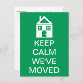 Blijf kalm We zijn verhuisd Aankondigingskaart (Voorkant / Achterkant)