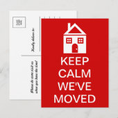 Blijf kalm We zijn verhuisd Aankondigingskaart (Voorkant / Achterkant)
