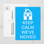 Blijf kalm We zijn verhuisd Aankondigingskaart (Voorkant / Achterkant)
