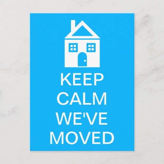 Blijf kalm We zijn verhuisd Aankondigingskaart (Voorkant)