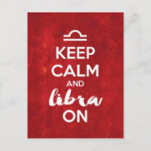 Blijf kalm Weegschaal op verjaardag Astrologie Briefkaart (Voorkant)