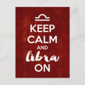 Blijf kalm Weegschaal op verjaardag Astrologie Briefkaart (Voorkant)