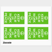 Blijf kalm & werk voor de stickers van de vrede (Vel)