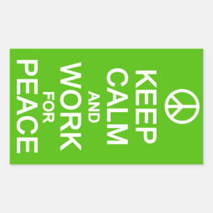 Blijf kalm & werk voor de stickers van de vrede