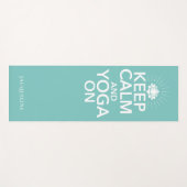 Blijf kalm Yoga op Monogram Lotus Mint Groen Yogamat (Voorkant (horizontaal))