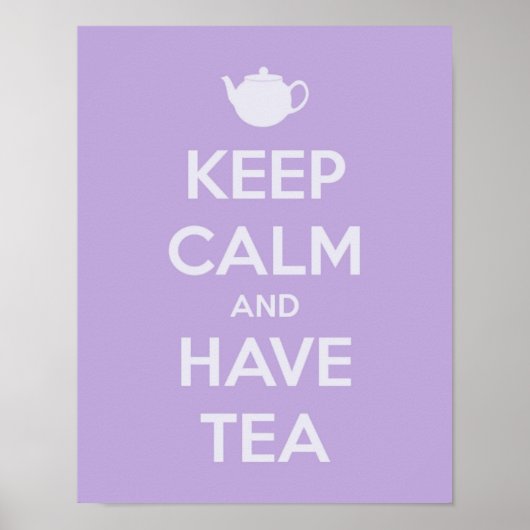 Blijf Kalmaan Drink Thee Lavendel Poster (Voorkant)
