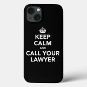 Blijf Kalmaan en Bel je Advocaat | Grappige Rechts Case-Mate iPhone Case (Achterkant)