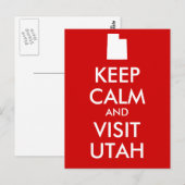 Blijf Kalmaan en Bezoek Utah Postcard Briefkaart (Voorkant / Achterkant)