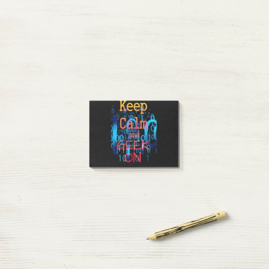 Blijf Kalmaan en Binaire Code Geeks Post-it® Notes (Op bureau)