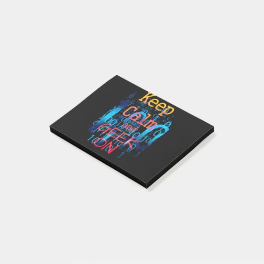 Blijf Kalmaan en Binaire Code Geeks Post-it® Notes (Schuin)