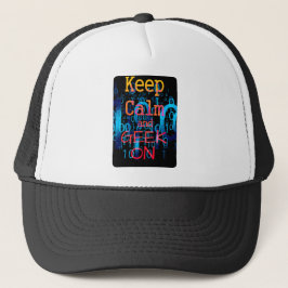 Blijf Kalmaan en Binaire Code Geeks Trucker Pet