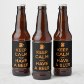 Blijf Kalmaan en Drink een Bier Etiket (Flessen)