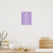 Blijf Kalmaan en Drink Thee Lavendel Poster (Keuken)