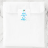 Blijf Kalmaan en Eet Pizza 1 Vierkante Sticker (Tas)