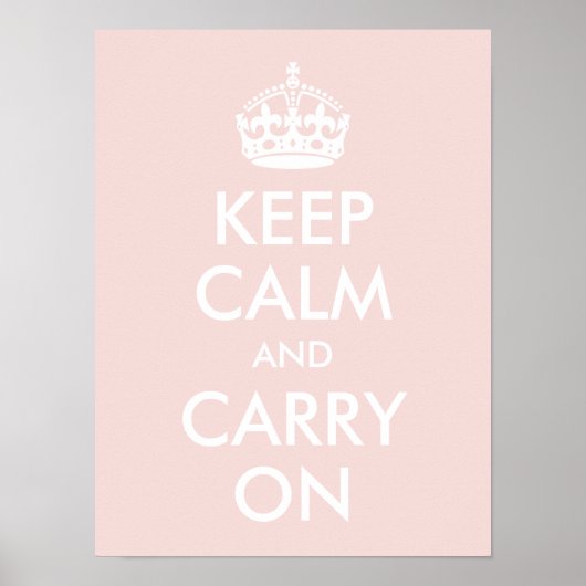 Blijf Kalmaan en Ga Door Licht Roze Print (Voorkant)