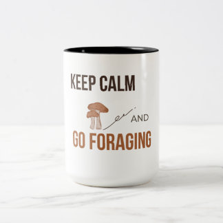 Blijf Kalmaan en Ga Paddenstoelen Zoeken Twee-To Tweekleurige Koffiemok