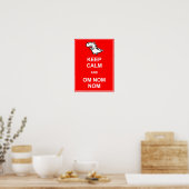 Blijf Kalmaan en Om Nom Nom Dinosaur Poster Bord (Keuken)